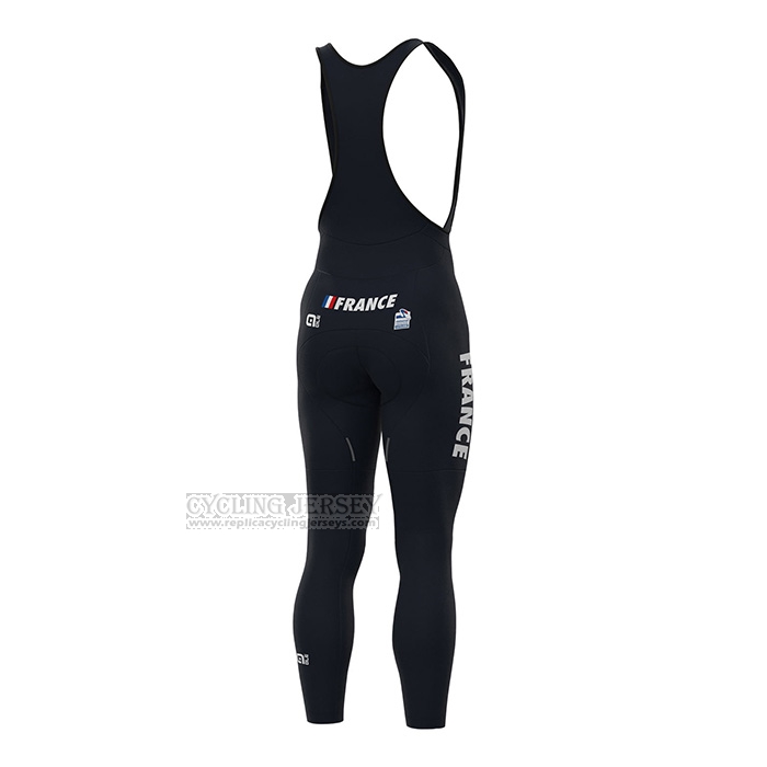 2022 Cycling Jersey France Blue Long Sleeve and Bib Short